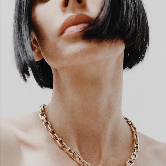 Eddie Borgo 12 Karat Gold Plated Supra Chain Link Necklace & Earring Set $675 - Picture 2 of 7